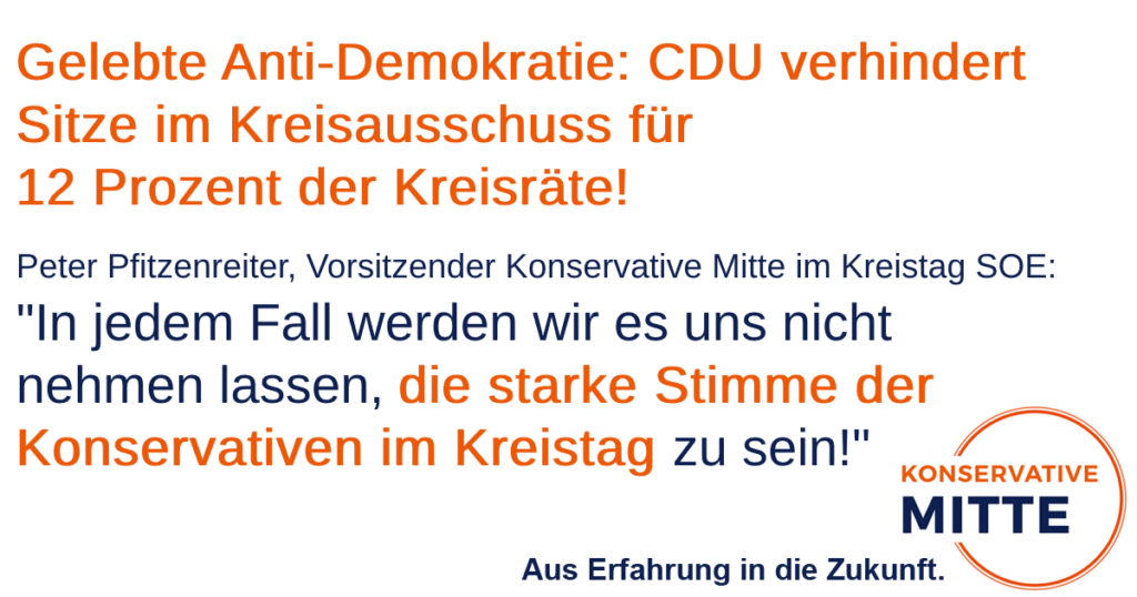 Gelebte Anti-Demokratie: CDU verhindert Sitze im Kreisausschuss für 12 Prozent des Kreistages